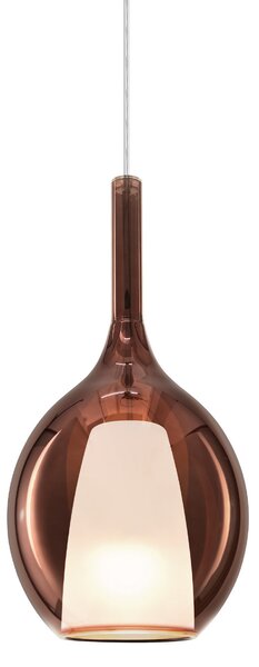 IDEAL LUX Ιδανική κρεμαστή λάμπα Ideal Lux Kalique 2, χάλκινο χρώμα, Ø 18 cm, ρυθμιζόμενος, Χαλκού, Σαλόνι / τραπεζαρία, Πλαστικό, σύγχρονο