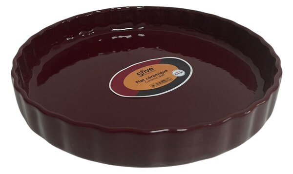 Φόρμα τάρτας/πιατέλα Secret de Gourmet, Κεραμικό, 28x4,5 cm, 2,3 L, Μπορντό