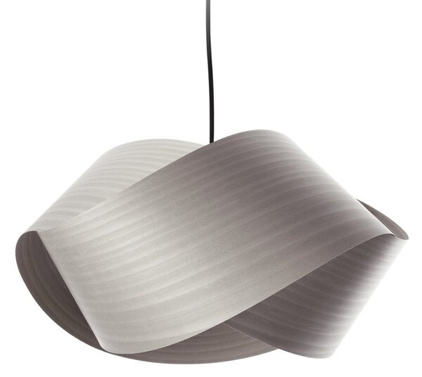 LZF LAMPS Κρεμαστή λάμπα Nut, γκρι/νικελίου, μήκος 42 cm, ξύλο, ρυθμιζόμενος, Γκρι, Σαλόνι / τραπεζαρία, Ξύλο, σχεδιασμός
