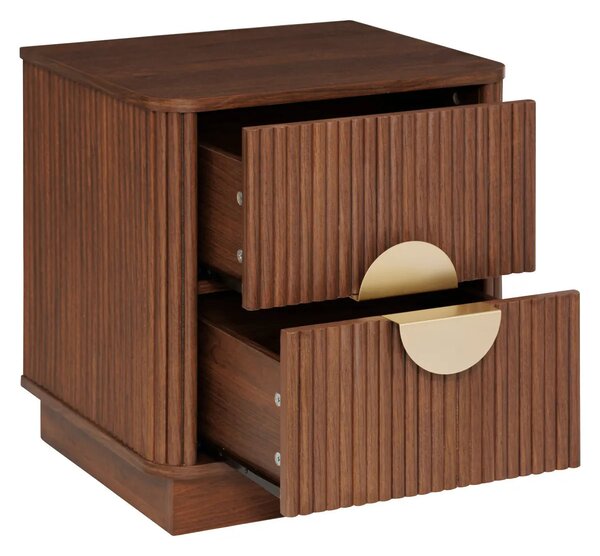Κομοδίνο atmosphera Wany, 2 συρτάρια, MDF, ξύλο καρυδιάς, 45 x 40 x 50 εκ