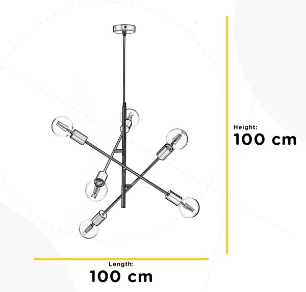 ONLI - Κρεμαστό φωτιστικό οροφής CROSS 6xE27/6W/230V