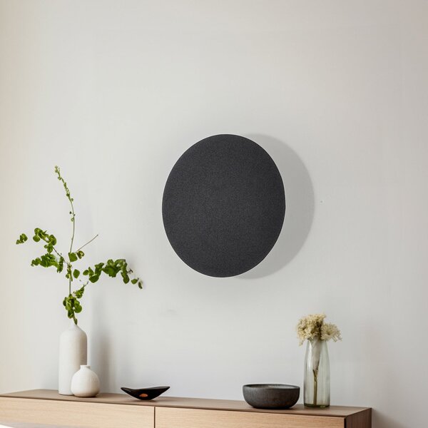TK Lighting Φωτιστικό τοίχου Lunia New, μαύρο, Ø 30 cm, ρυθμιζόμενος, Μαύρο, Σαλόνι / τραπεζαρία, Μέταλλο