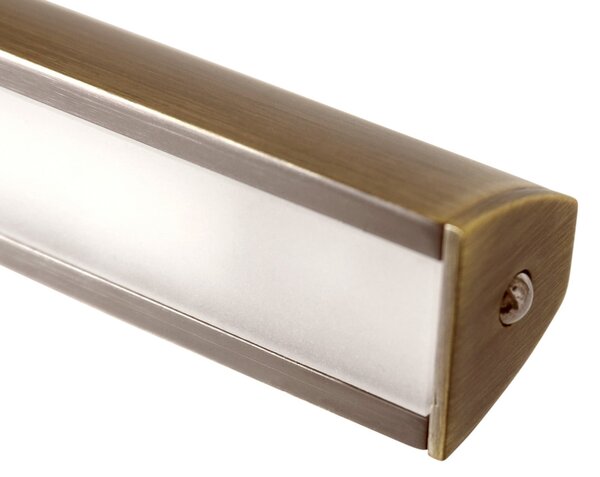 Steinhauer Φωτιστικό τοίχου LED Litho, χάλκινο, μέταλλο, CCT, πλάτος 60 cm, ρυθμιζόμενος, Μπρούτζινο / Αντικέ ορείχαλκου, Σαλόνι / τραπεζαρία, Μέταλλο, Γωνιακός τοίχος