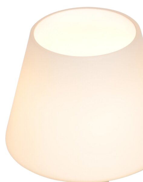 Steinhauer Επιτραπέζιο φωτιστικό Ancilla, κρεμ, ύψος 33 cm, μέταλλο, γυαλί, E14, Λευκό, Σαλόνι / τραπεζαρία, Γυαλί