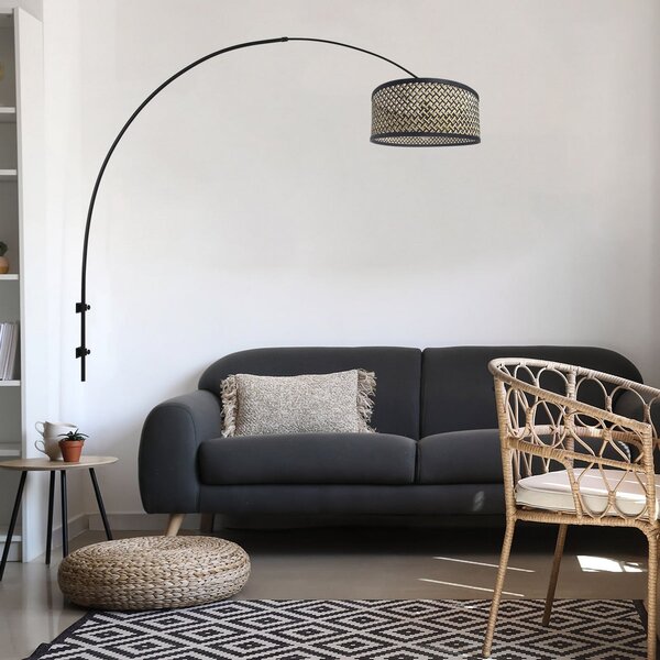 Steinhauer Φωτιστικό τοίχου Sparkled Light, μαύρο/πλέγμα μαύρο-ξύλο, Μαύρο, Σαλόνι / τραπεζαρία, Μέταλλο