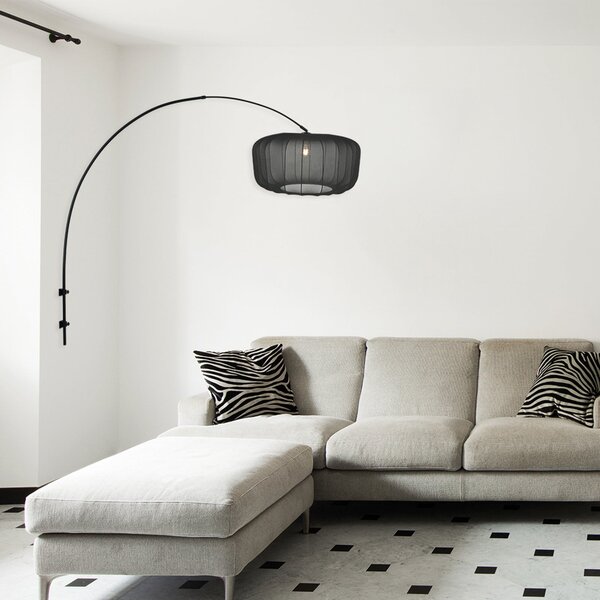 Steinhauer Φωτιστικό τοίχου Sparkled Light 4410ZW, μαύρο/μαύρο νάιλον, E27, Μαύρο, Σαλόνι / τραπεζαρία, Μέταλλο, σύγχρονο