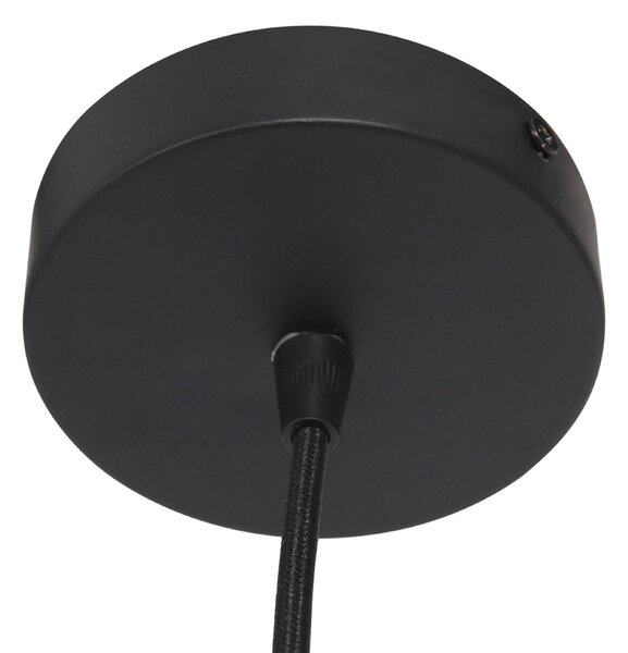 Steinhauer Κρεμαστό φωτιστικό Sparkled Light 4477ZW, πλέξη από μπαμπού, Ø 60 cm, ρυθμιζόμενος, Μαύρο, Σαλόνι / τραπεζαρία, Μπαμπού