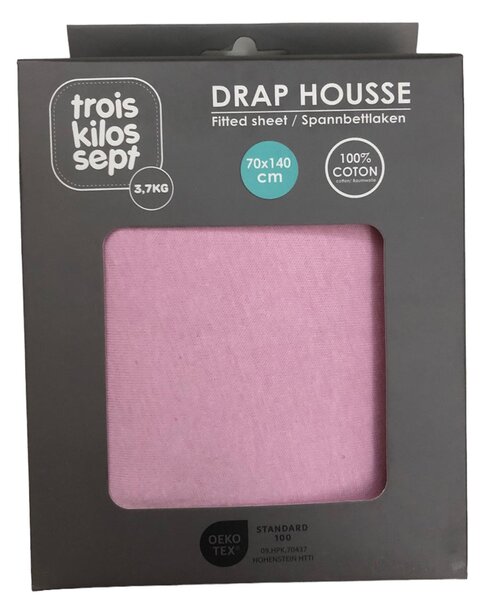 Σεντόνι Μακό Κούνιας Με Λάστιχο (70x140+12) Trois Kilos Sept Pink 55-8161001
