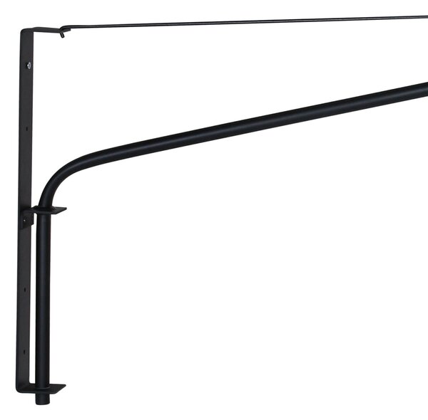 Steinhauer Φωτιστικό τοίχου Elegant Classy, μαύρο/γκρι λινό, ξύλο, Μαύρο, Σαλόνι / τραπεζαρία, Μέταλλο