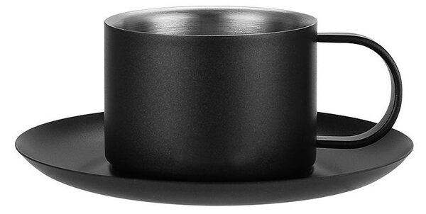 Φλυτζάνι Espresso 80ml + Πιατάκι Estia Tazzina Μαύρο 01-51402