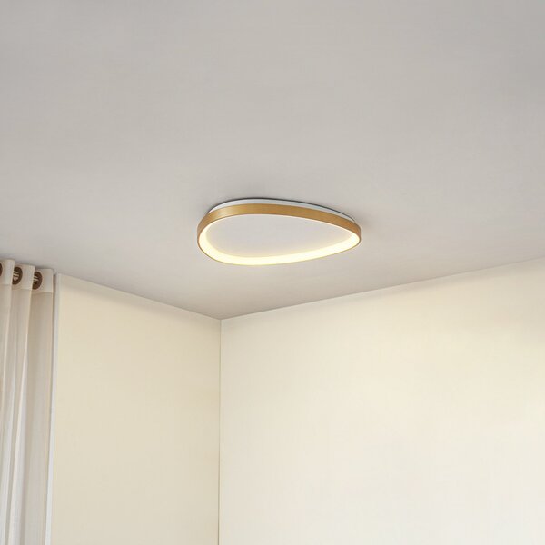 Lucande LED φωτιστικό οροφής Asken, 61 cm, χρυσό, CCT, ρυθμιζόμενο, ρυθμιζόμενος, Χρυσό / Ορείχαλκου, Σαλόνι / τραπεζαρία, Αλουμίνιο, σύγχρονο