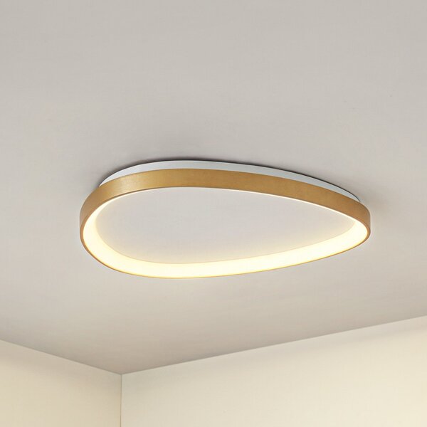 Lucande LED φωτιστικό οροφής Asken, 61 cm, χρυσό, CCT, ρυθμιζόμενο, ρυθμιζόμενος, Χρυσό / Ορείχαλκου, Σαλόνι / τραπεζαρία, Αλουμίνιο, σύγχρονο
