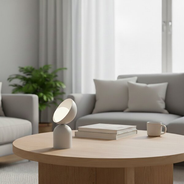 EMIBIG LIGHTING Λάμπα τραπεζιού Boto LN1, γκρι, ατσάλι/γυαλί, ύψος 31 cm, G9, Γκρι, Σαλόνι / τραπεζαρία, Μέταλλο, σύγχρονο