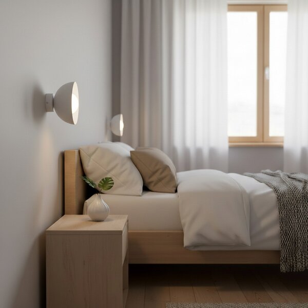 EMIBIG LIGHTING Φωτιστικό τοίχου Bibi K1, γκρι, ατσάλι/γυαλί, Ø 18 cm, ρυθμιζόμενος, Γκρι, Σαλόνι / τραπεζαρία, Μέταλλο, σύγχρονο