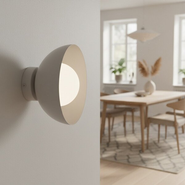 EMIBIG LIGHTING Φωτιστικό τοίχου Bibi K1, γκρι, ατσάλι/γυαλί, Ø 18 cm, ρυθμιζόμενος, Γκρι, Σαλόνι / τραπεζαρία, Μέταλλο, σύγχρονο