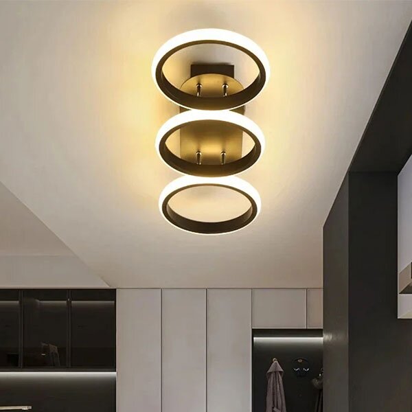 Φωτιστικό Οροφής Τρίφωτο LED Dimmable 3 CCT Homelighting Triplet Black 77-50474