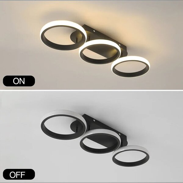 Φωτιστικό Οροφής Τρίφωτο LED Dimmable 3 CCT Homelighting Triplet Black 77-50474