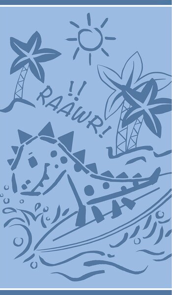 Παιδική Πετσέτα Θαλάσσης (70x120) Melinen Dinosaur Surfer Blue