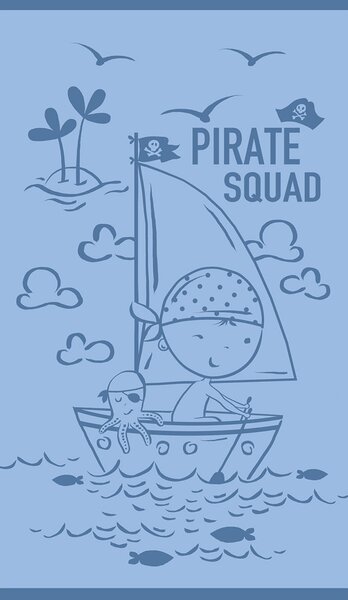 Παιδική Πετσέτα Θαλάσσης (70x120) Melinen Pirate Squad Blue