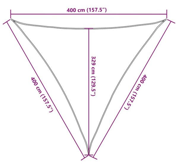 Πανί Σκίασης Μαύρο 4 x 4 x 4 μ. από HDPE 160 γρ./μ² - Μαύρο