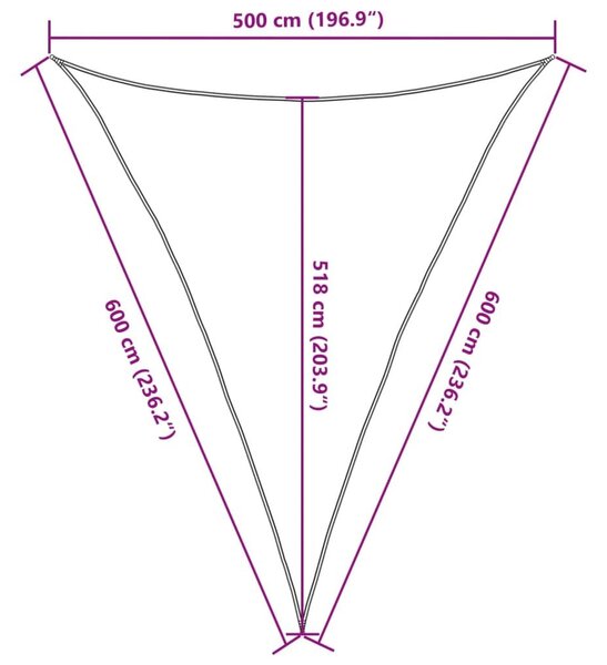 Πανί Σκίασης Taupe 5 x 6 x 6 μ. από HDPE 160 γρ./μ² - Μπεζ-Γκρι