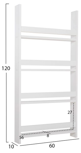 ΡΑΦΙΕΡΑ ΤΟΙΧΟΥ FB918224.01 ΜΕΛΑΜΙΝΗ ΣΕ ΛΕΥΚΟ 60x10x120Υεκ. (4 ΡΑΦΙΑ)