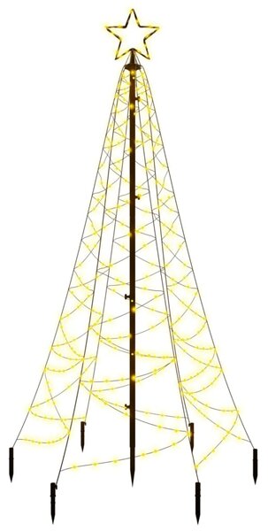 VidaXL Χριστουγεννιάτικο Δέντρο Με Ακίδα 200 LED Θερμό Λευκό 180 εκ