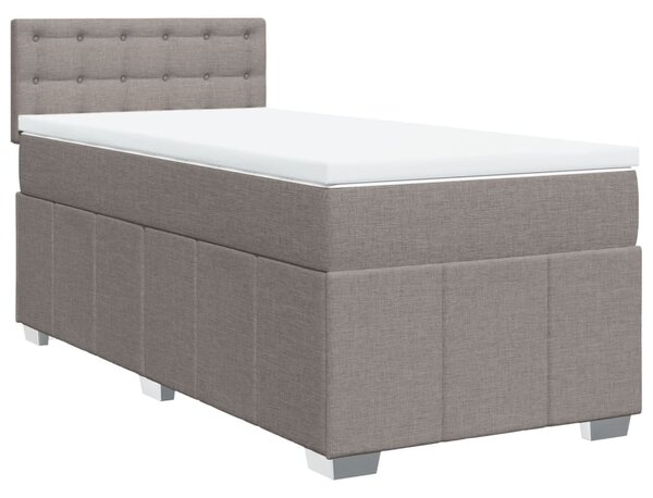 VidaXL Κρεβάτι Boxspring με Στρώμα Taupe 90x190 εκ.Υφασμάτινο