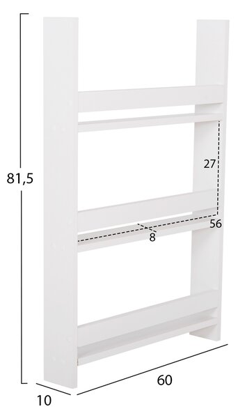 ΡΑΦΙΕΡΑ ΤΟΙΧΟΥ FB918223.01 ΜΕΛΑΜΙΝΗ ΣΕ ΛΕΥΚΟ 60x10x90Υεκ. (3 ΡΑΦΙΑ)