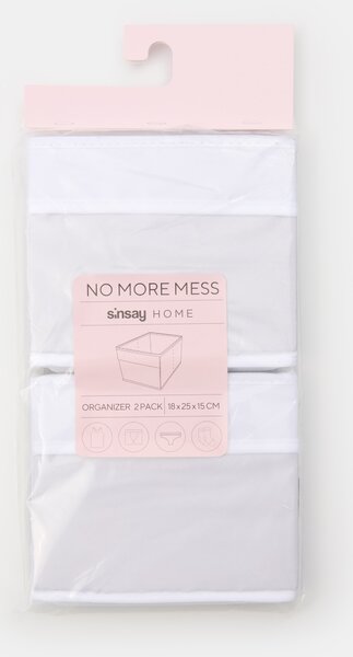 Sinsay - Πτυσσόμενες θήκες οργάνωσης ντουλάπας 2 pack - λευκο