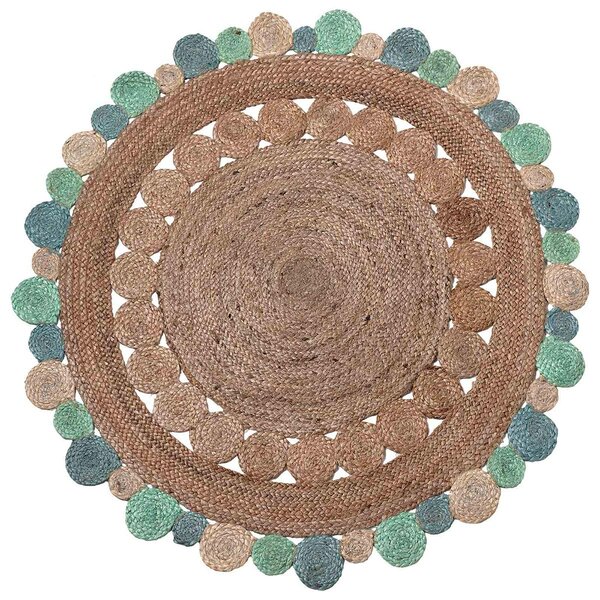 Στρογγυλό Χαλί Καλοκαιρινό (Φ120) Silk Fashion 1736 Light Blue