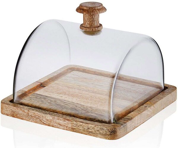 Τουρτιέρα Με Καπάκι 280TMA1936 15x19x19cm Clear-Natural Hermia