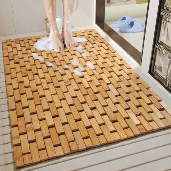 Αντιολισθητικό Πατάκι Μπάνιου από Μπαμπού Ruhhy, 80x50cm, Αδιάβροχο