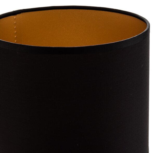 Luminex Αμπαζούρ Soho, μαύρο/χρυσό, ύφασμα, Ø 18 cm, Μαύρο, Ύφασμα / Κλωστοϋφαντουργία