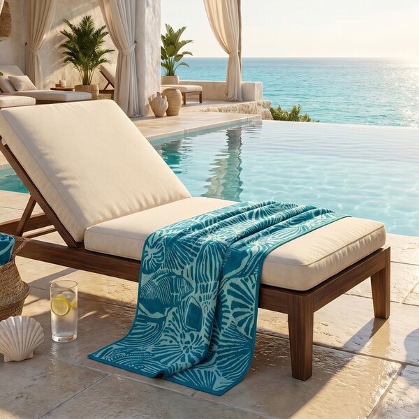 Πετσέτα Θαλάσσης (80x160) Easy Home Velour Shells Ciel