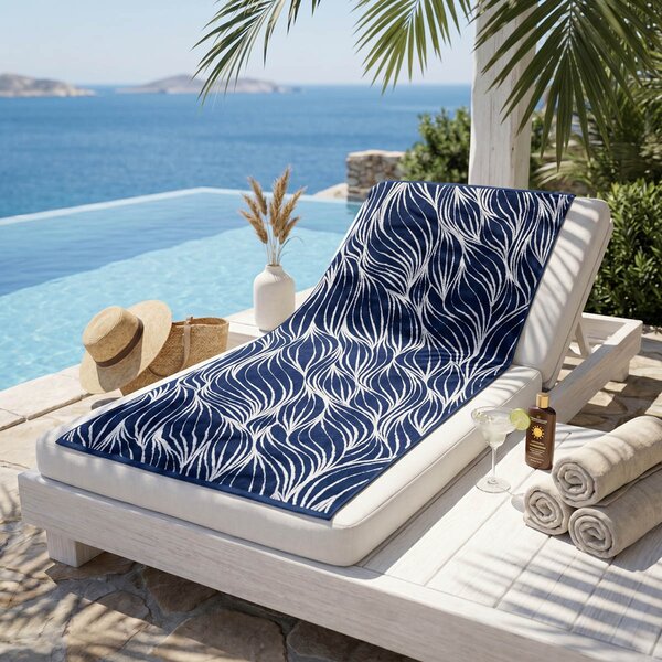 Πετσέτα Θαλάσσης (80x160) Easy Home Velour Waves Blue