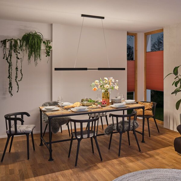 Paulmann LED κρεμαστό φωτιστικό Aptare, μαύρο, 2700K, έξυπνο, ρυθμιζόμενη, ρυθμιζόμενος, Μαύρο, Σαλόνι / τραπεζαρία, Μέταλλο, σύγχρονο