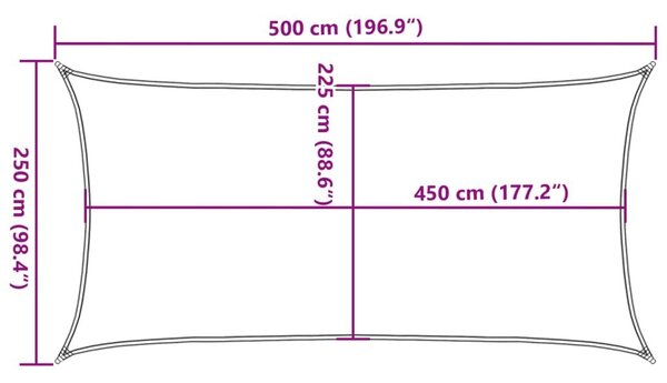 Πανί Σκίασης Πορτοκαλί 2,5 x 5 μ. 160 γρ./μ² από HDPE - Πορτοκαλί