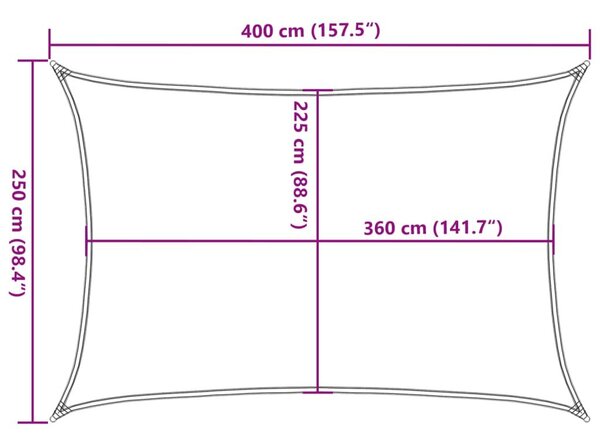 Πανί Σκίασης Καφέ 2,5 x 4 μ. από HDPE 160 γρ./μ² - Καφέ