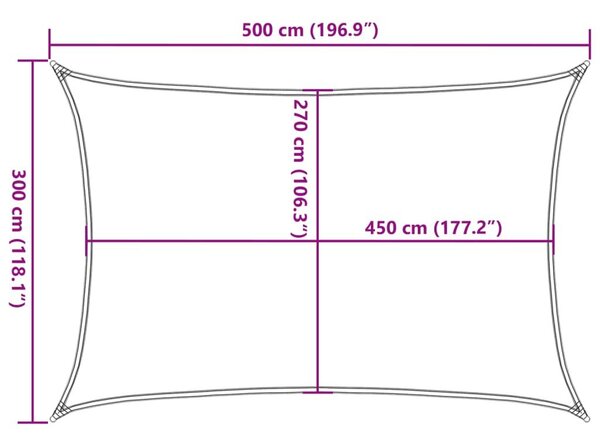 Πανί Σκίασης Ορθογώνιο Πορτοκαλί 3x5 μ. από HDPE 160 γρ/μ² - Πορτοκαλί