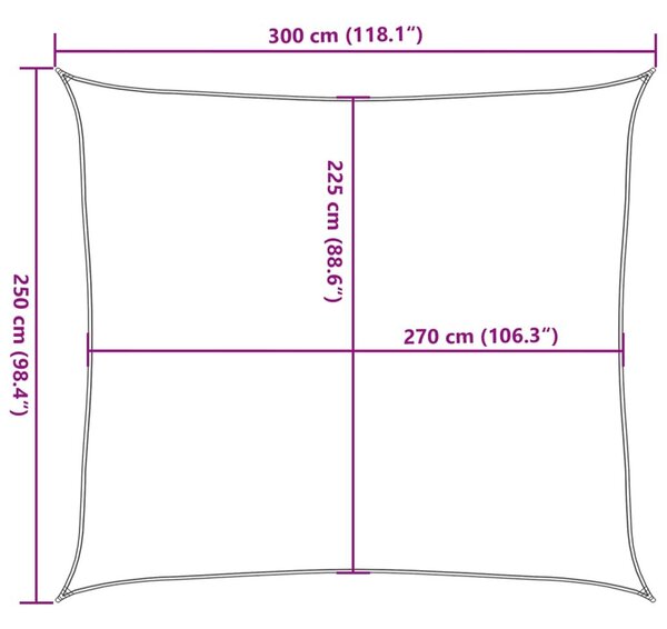 Πανί Σκίασης Πορτοκαλί 2,5 x 3 μ. 160 γρ./μ² από HDPE - Πορτοκαλί