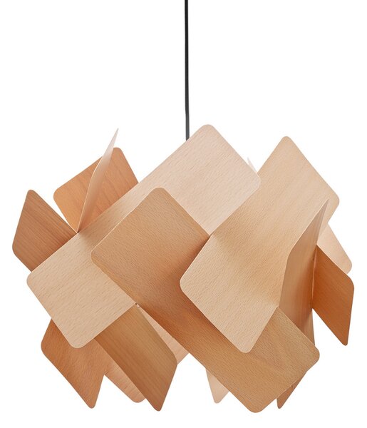 LZF LAMPS Κρεμαστό φωτιστικό Escape, ξύλο οξιάς/νικελίου, Ø 30 cm, ξύλο, ρυθμιζόμενος, Ξύλου, Σαλόνι / τραπεζαρία, Ξύλο, σχεδιασμός