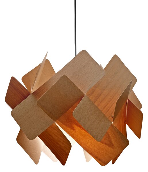 LZF LAMPS Κρεμαστό φωτιστικό Escape, ξύλο οξιάς/νικελίου, Ø 30 cm, ξύλο, ρυθμιζόμενος, Ξύλου, Σαλόνι / τραπεζαρία, Ξύλο, σχεδιασμός