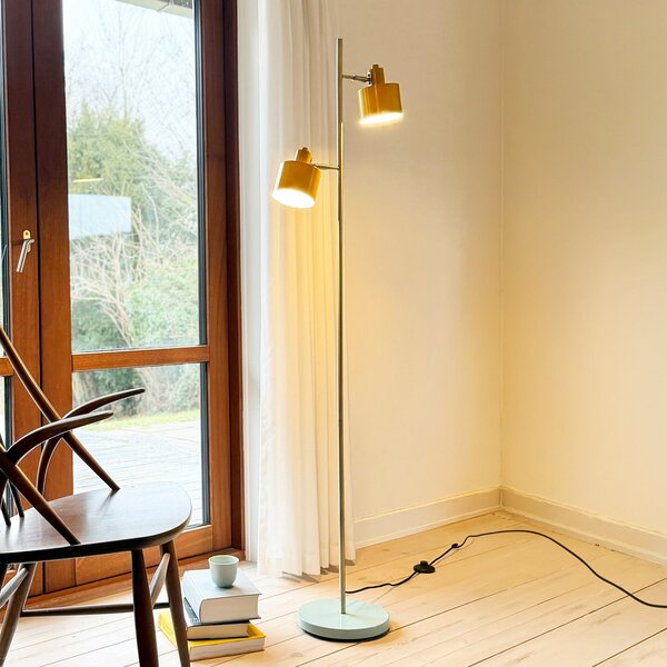 Dyberg Larsen Ocean φωτιστικό δαπέδου curry/brass/turquoise, Χρυσό / Ορείχαλκου, Μελέτη / Γραφείο, Μέταλλο, Vintage