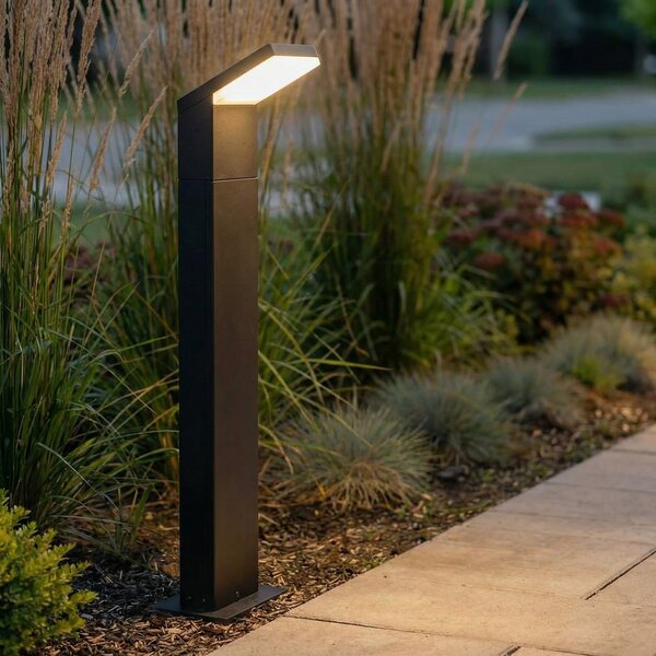 Arcchio Φωτιστικό δρόμου LED Yolena, 100 cm, ανθρακί, αλουμίνιο, Μαύρο, Μέταλλο, σύγχρονο