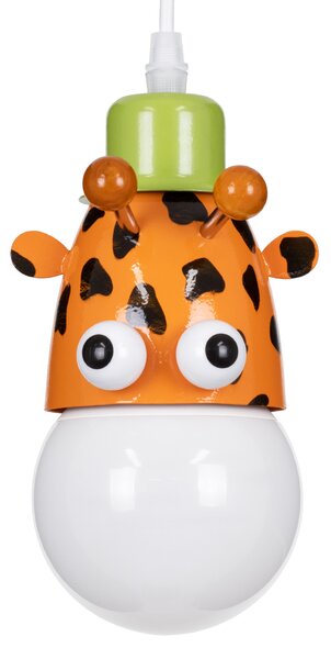 GloboStar® GIRAFFE 00638 Παιδικό Κρεμαστό Φωτιστικό Φιγούρα Μονόφωτο 1 x E27 IP20 Πολύχρωμο Μέταλλο - Μ12 x Π10.5 x Υ13.5cm