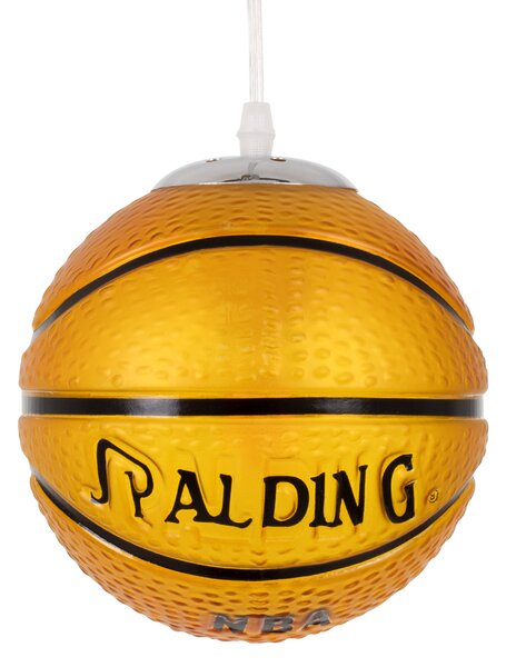 GloboStar® SPALDING NBA 00645 Μοντέρνο Κρεμαστό Παιδικό Φωτιστικό Οροφής Μονόφωτο 1 x E27 Πορτοκαλί Γυάλινο Φ18 x Υ18cm