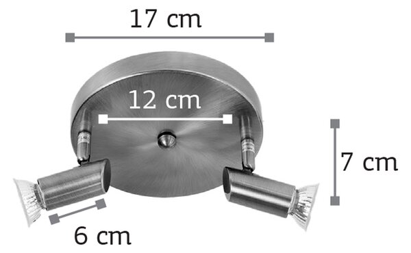 InLight Επιτοίχιο σποτ από μέταλλο σε οξυντέ απόχρωση 2XGU10 D:17cm (9075-2Φ-Οξυντέ)