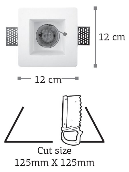 InLight Χωνευτό σποτ λευκό από γύψο 1XGU10 D:12cm (Χ0001)