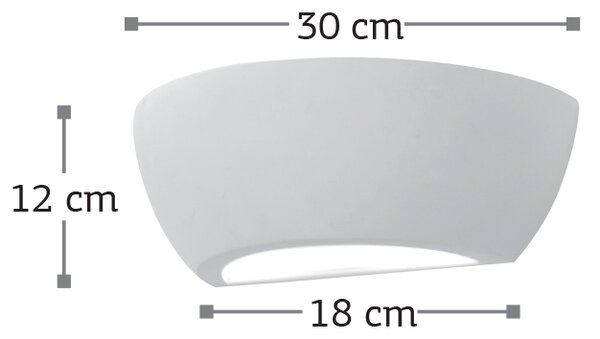 InLight Επιτοίχιο φωτιστικό λευκό από γύψο 1XE14 D:30cm (43345)